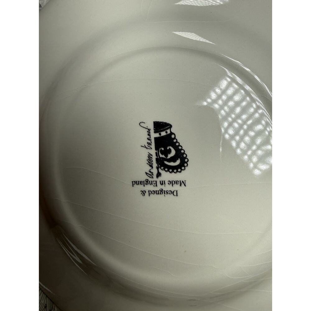 4 Andrew Tanner Royal Stafford Clematis Red Gray Flowers Lunch Plates - Picture 3 of 3